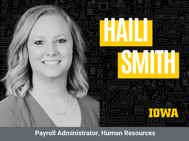 Haili Smith branded black and gold Iowa graphic