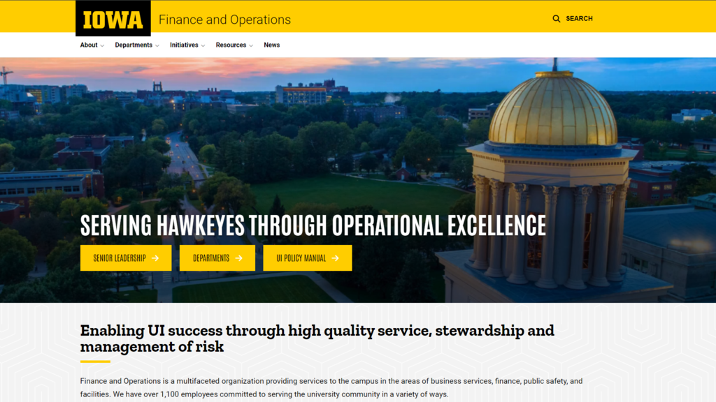 A screenshot of the F&O site 